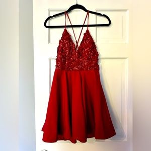 New with Tags Akira Red Dress with floral detail